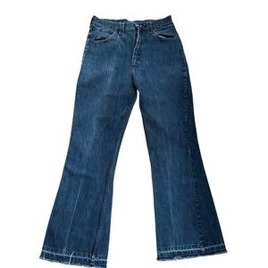 Festival Boho Western Bootcut Jeans High Rise Raw Hem Y2K Vintage Talon 28